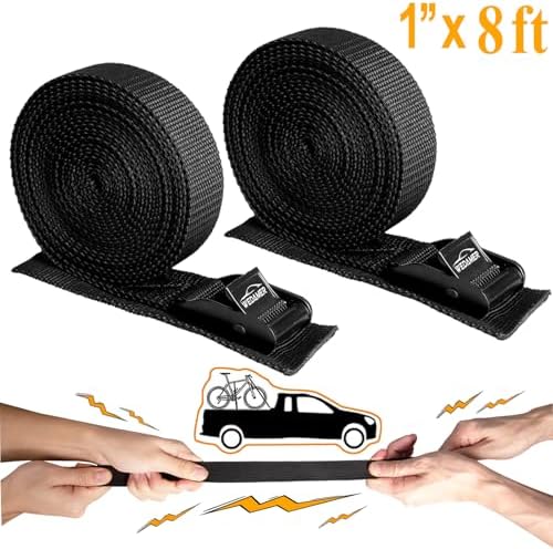 WEDAMER Kayak Tie Down Straps 1" x8Ft Cam Buckle Lashing Straps 2 Pack - Image 4
