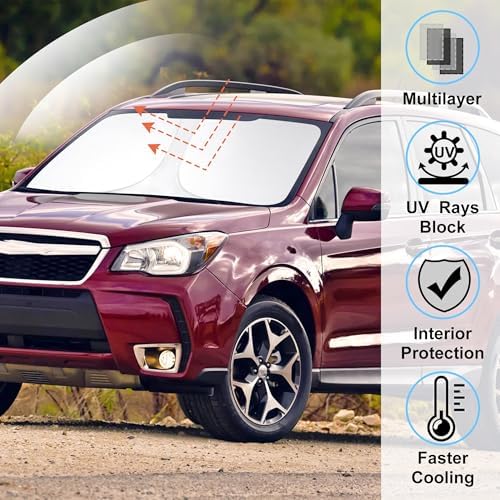 Windshield Sun Shade for 2014-2018 Subaru Forester Accessories - Image 2
