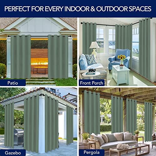 PureFit Outdoor Curtains for Patio Waterproof Weatherproof Outside Curtains - Image 5
