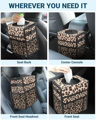 Capolo Car Trash Can with Lid, Leakproof Car Garbage Can Car Trash Bag - Image 6