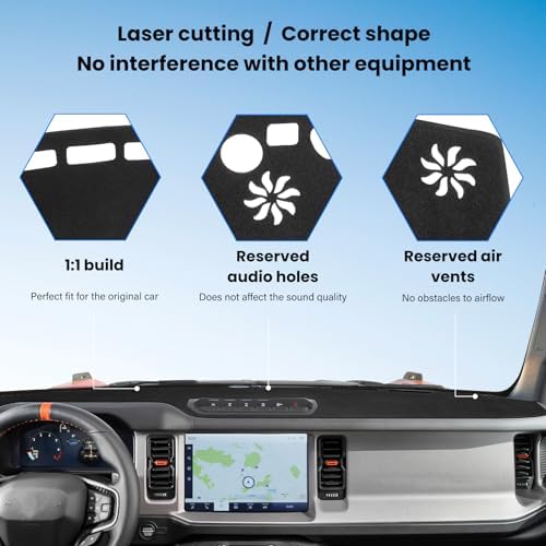 Dash Cover Mat Compatible with Ford Bronco 2021 2022 2023 2024 2025 Car - Image 7