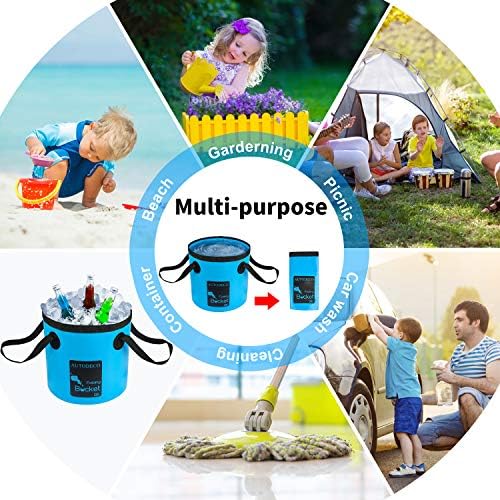 Collapsible Bucket 5 Gallon Container Folding Water Bucket Portable Wash Basin - Image 7