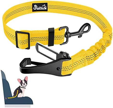 SlowTon Dog Harness, Adjustable Dog Seatbelt, 2 in 1 Latch Bar Attachment by SlowTon