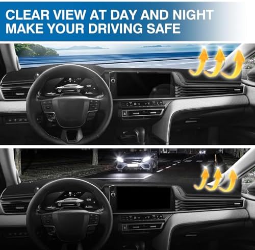 KUST Black Dash Cover for 2025-2026 Toyota Camry Polyester Dashboard Cover - Image 6