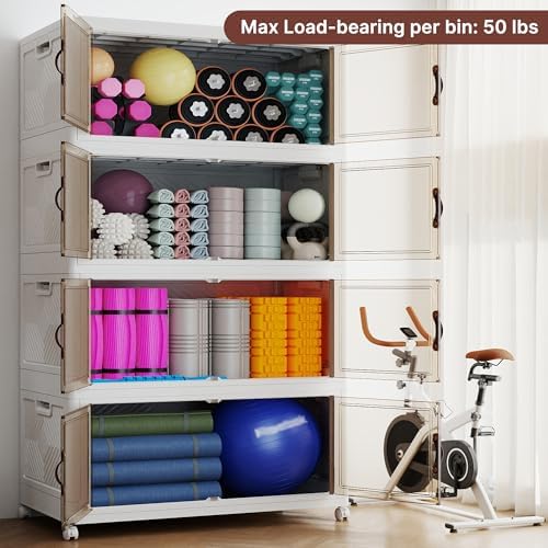 Stackable Storage Bins with Doors & Lids & Wheels - Image 4