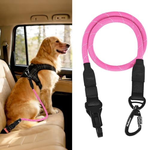 PetBonus Dog Seat Belt for Car, Durable Rope Dog Car Harness for Vehicle by Petbonus