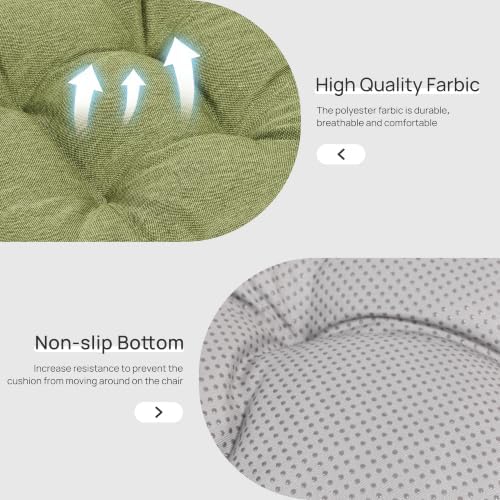 Love's cabin Memory Foam Chair Cushions Set of 4, 15.5 Inch, Olive Green - Image 4