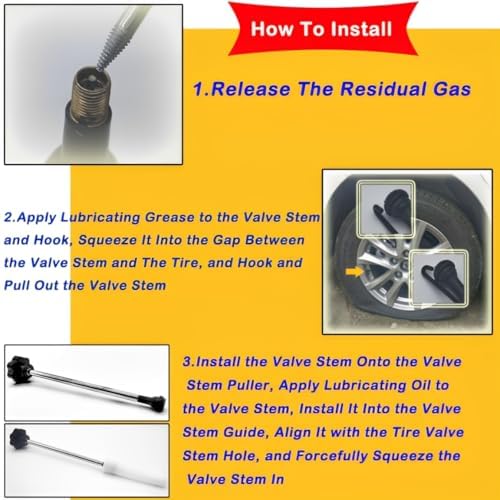 Tire Valve Stem & Core Removal Replacement Installation Tool Kit - Image 5