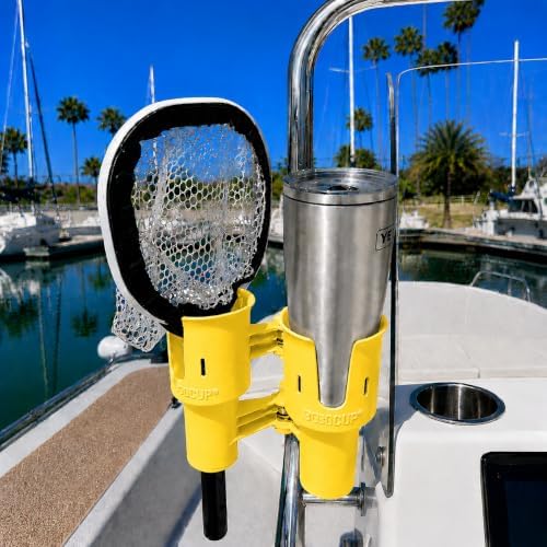 ROBOCUP, Patented Clamp On Boat Cup Holder |Multifunction Dual Drink Caddy - Image 2