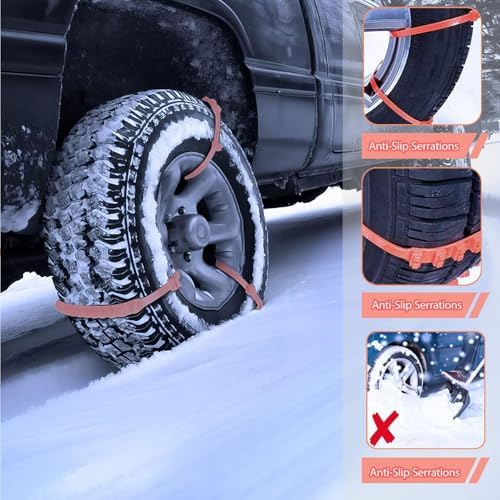Universal Anti-Skid Snow Tire Chains, Heavy-Duty Anti Slip Tire Straps - Image 6