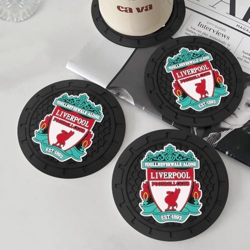 Cup Holder Insert Coaster for Liverpool UEFA Fans, Anti Slip Car Cup Coaster - Image 4