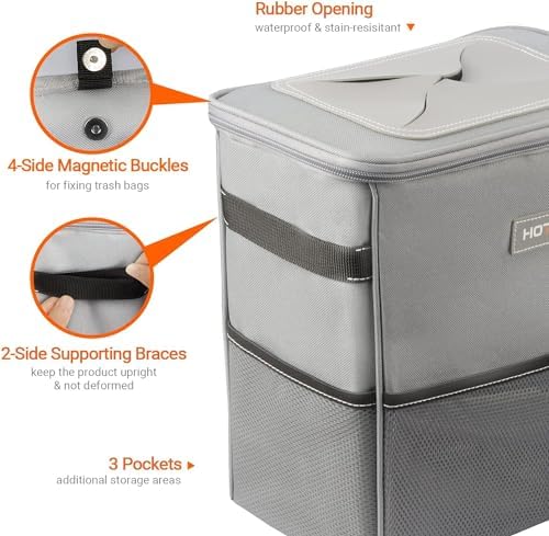 HOTOR Car Trash Can, Leakproof Car Organizer - Image 4