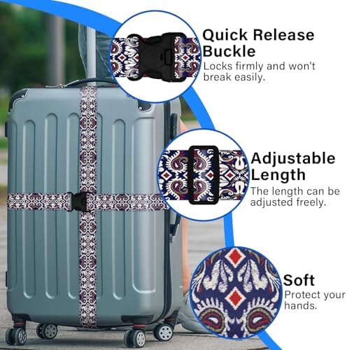 Luggage Straps Suitcase Belts Wide Adjustable Packing Straps, Bright Color - Image 3