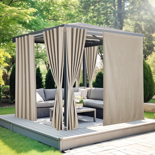 NICETOWN 100% Blackout Linen Outdoor Curtains - Image 2