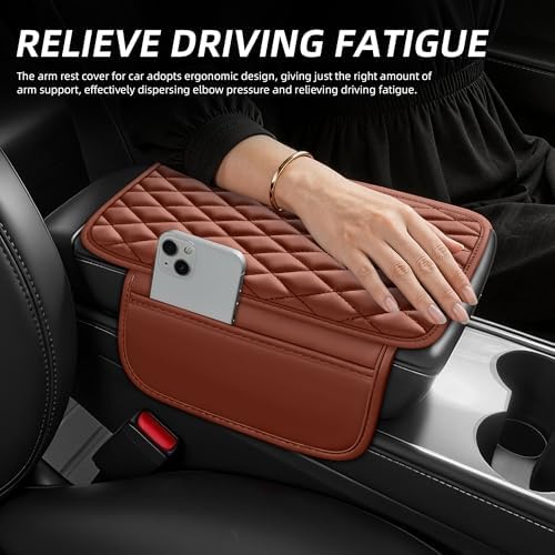 Leather Waterproof Car Armrest Console Pad - Image 3