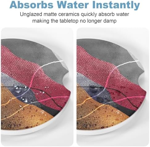 2 Pack Car Cup Holder Coaster, 2.63 inch Anti Slip Insert Absorbent Ceramic Car - Image 5