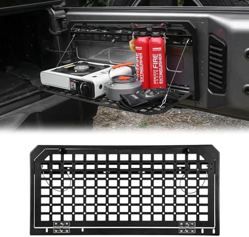 Tailgate Table Rear Foldable Storage Cargo Rack, Storage Shelf Molle Panel by DXGTOZA