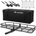 ARKSEN 60" x 23" x 5.5" Folding Hitch Cargo Carrier w/Bag, 2 Straps&Net by ARKSEN
