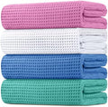 HOMEXCEL Waffle Bath Towels Set of 4 Pack, Waffle Towels by HOMEXCEL