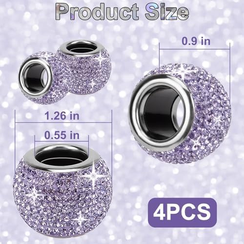 BFXM 4 Pcs Car Headrest Collars, Bling Head Rest Collars Rings Decoration - Image 2