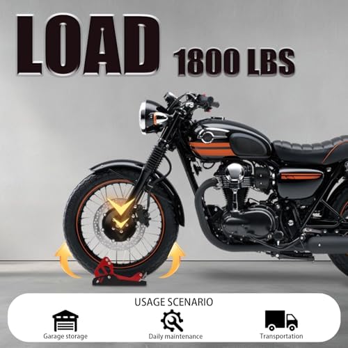 Motorcycle Wheel Chock Transport Stand, Adjustable Portable 1800 LBS Capacity - Image 3