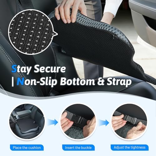 Wedge Car Seat Cushion for Driving for Better Visibility & Sciatica Relief - Image 6