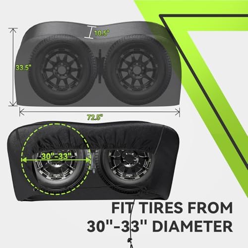 RVMATE RV Tire Covers, Dual Axle Wheel Cover, 1 Pack, Fit 30"-33" Dia. Tire - Image 3