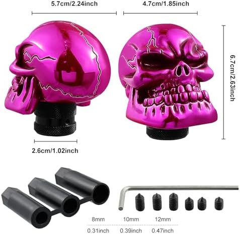 Skull Shift Knob Cars Truck Gear Shifter Stick Handle SUV Purple - Image 3