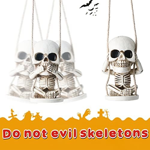 Skull Decor for Rear View Mirror Accessories Spooky Halloween Tree Ornament - Image 2