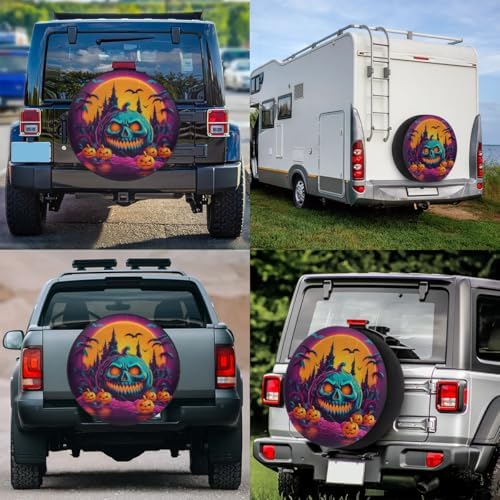 Spare Tire Cover for RV Trailer, Halloween Pumpkin Tire Covers Universal Fit - Image 7