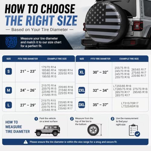 American USA Flag Spare Tire Cover - Image 7