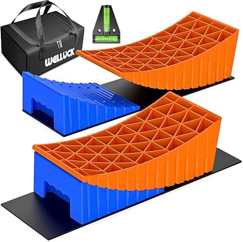 WELLUCK Camper Leveler, RV Leveling Blocks Camper Wheel Chocks Up to 35 by WELLUCK