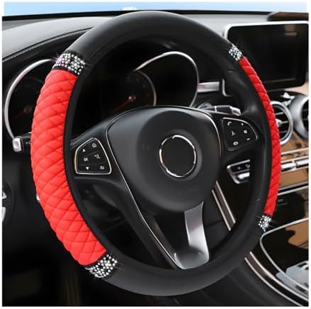 Osilly 15 Inch Rhinestone Leather Steering Wheel Cover by Osilly