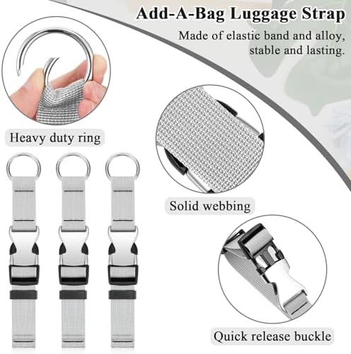 3 Pcs Add a Bag Luggage Straps for Suitcases, Connector Straps - Image 3