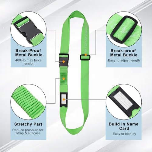 Luggage Straps for Suitcases, Stretchable TSA Approved Suitcase Connector Straps - Image 4