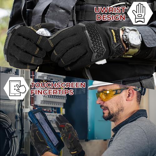 HANDLANDY Work Gloves for Men & Women, Utility Mechanic Working Gloves Touch - Image 5