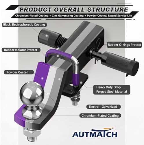 AUTMATCH Trailer Hitch Ball Mount - Image 5