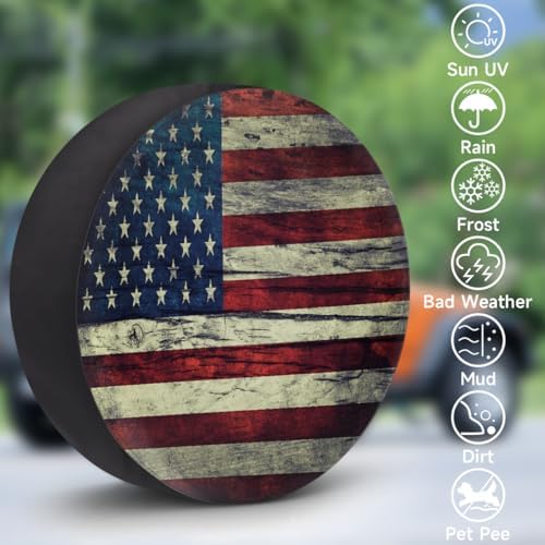 Flag Spare Tire Cover 14in Spare Wheel Covers Tire Storage Cover - Image 3