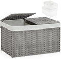 SETVSON Storage Basket with Lid, PE Rattan Woven Storage Bin by SETVSON
