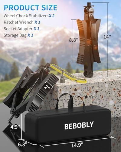 BEBOBLY Camper RV Wheel Chock Stabilizer 2 Sets, Heavy Duty X-Shaped Camper - Image 2