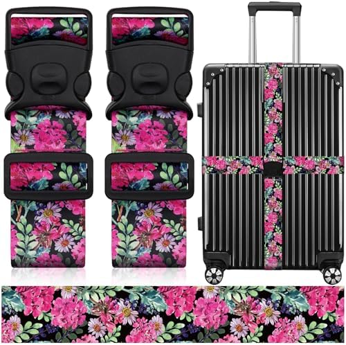 2 Pack Luggage Straps for Suitcases, Adjustable Travel Belt by ZHOMA