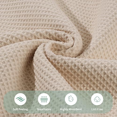 MICROFI Waffle Weave Bath Towel Set, Microfiber, 4 Pieces, Quick Dry, - Image 2