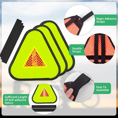 DLUGOPIS Reflective Yield Symbol 7 * 7inch Reflective Safety Triangle Bike - Image 3