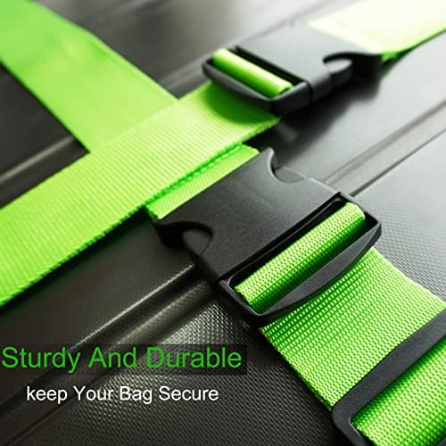 4 PCS Luggage Strap 78" x 2" Suitcase Belts Wide Adjustable Packing Straps - Image 2