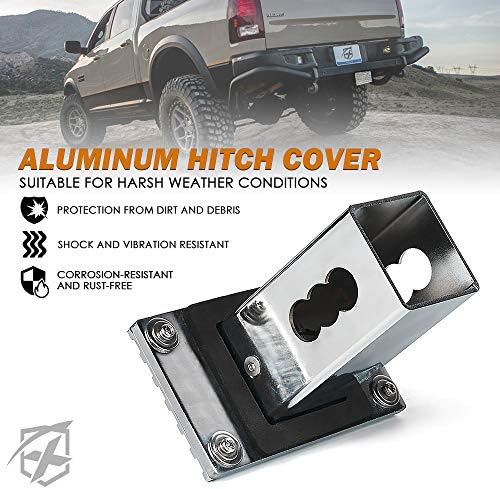 Xprite Aluminum 2" Trailer Tow Hitch Cover, Heavy Duty U.S. Flag Metal Emblem - Image 2