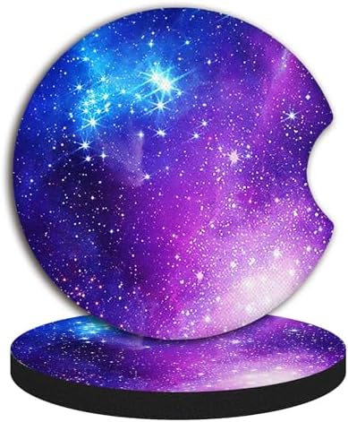 2pcs Nebula Pattern Car Cup Holder Coasters, Absorbent Drinks Coaster Mat - Image 5