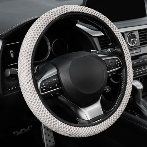 Alpmosn Elastic Stretch Steering Wheel Cover, Breathable Microfiber Ice Silk by alpmosn