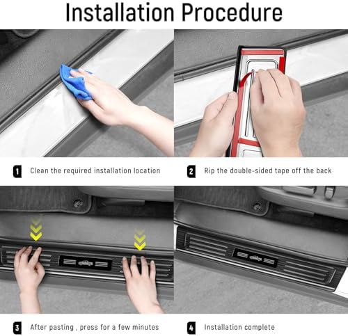 4PCS Door Sill Protector for Honda 2017-2025 2026 Ridgeline Accessories Black - Image 6