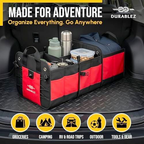 Large Car Trunk Organizer, Modular & Collapsible, 3 Compartment - Image 3