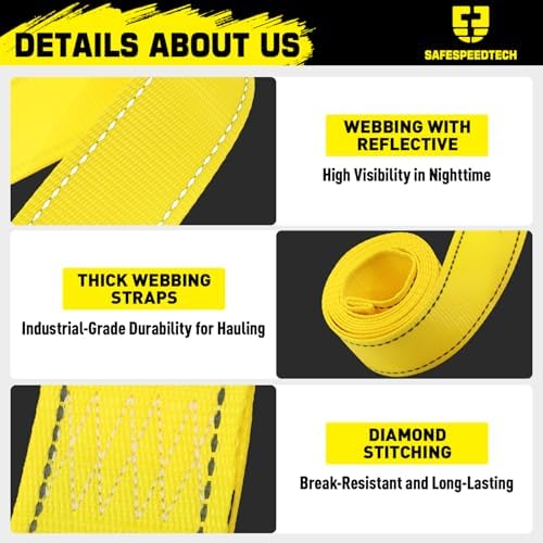 UTV Wheel Chock Tie Down Kit 4pk 2" x8' 4400LBS E Track Tire Ratchet Straps - Image 6